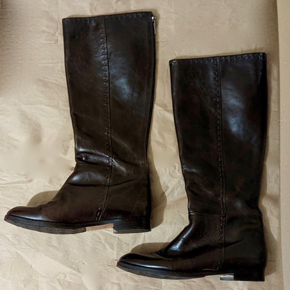 Gryson Knee-High Leather Boots And Dust Bag (Brown) - Picture 3 of 16